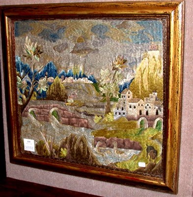 Lot 139 - Framed Continental Silk Needlework Picture...