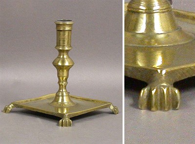 Lot 124 - English Brass Candlestick The turned columnar...