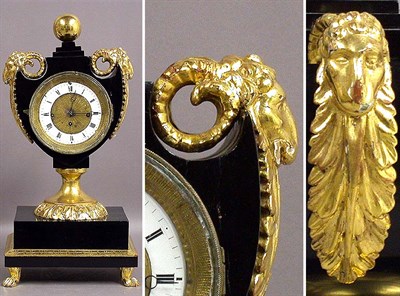 Lot 238 - Biedermeier Gilt-Wood and Black Painted Mantel...