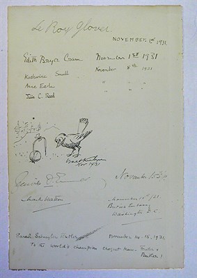 Lot 48 - KUHN, WALT Pen and ink drawing of a bird...