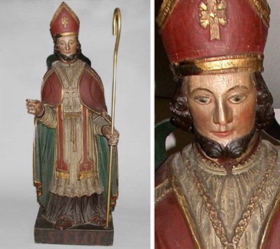 Lot 536 - Painted Wood Sculpture of St. Aloy