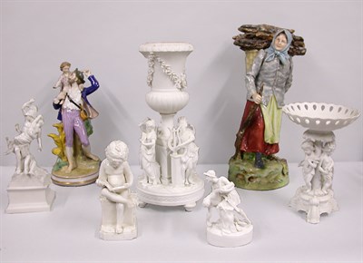 Lot 600 - Group of Seven Porcelain and Bisque Articles...
