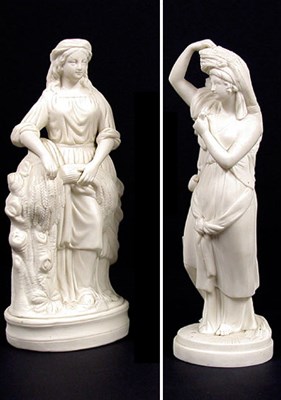 Lot 96 - Two Bennington Parian Figures Depicting...