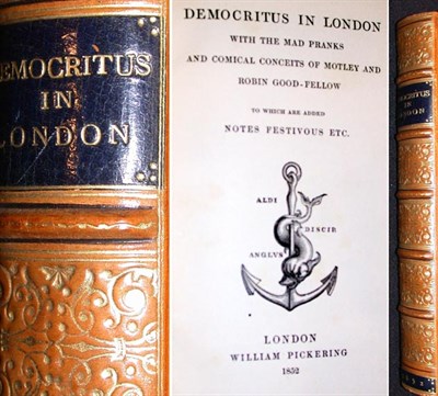 Lot 141 - [DANIEL, GEORGE] Democritus in London with the...