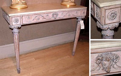 Lot 150 - Neoclassical Style White Stained Pine Console...