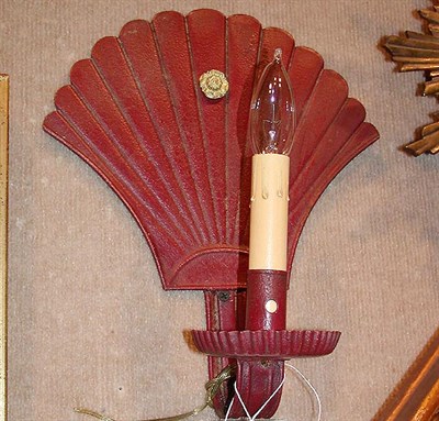 Lot 407 - Pair of Painted Fan Back Single-Light Sconces