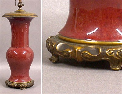 Lot 485 - Chinese Sang de Boeuf Lamp
