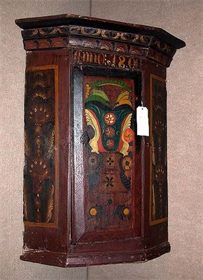 Lot 272 - Country Painted Hanging Corner Cabinet