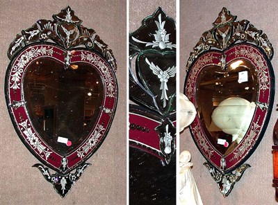 Lot 288 - Pair of Venetian Style Mirror Framed Mirrors
