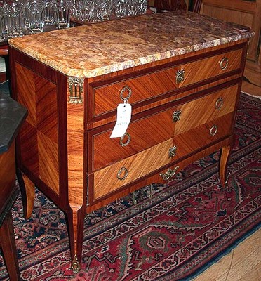 Lot 247 - Louis XVI Style Marble Top Kingwood Commode