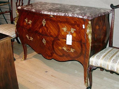 Lot 239 - Louis XV Style Marble Top Mahogany Commode