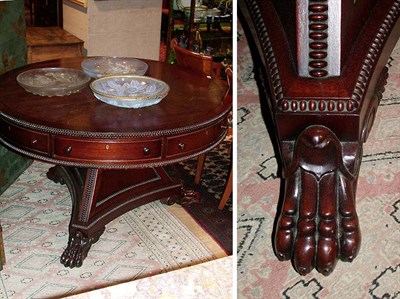 Lot 228 - Regency Style Mahogany Drum Table