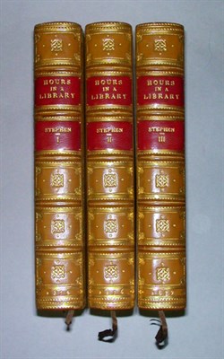 Lot 168 - STEPHEN, LESLIE Hours in a Library 3 vols. 8vo,...