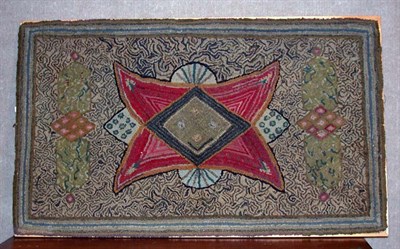 Lot 2114 - Hooked Rug With overall abstract geometric...