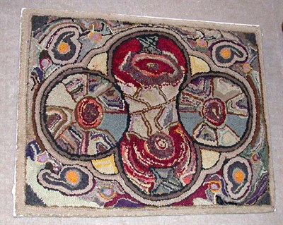 Lot 2112 - Hooked Rug With overall abstract geometric...