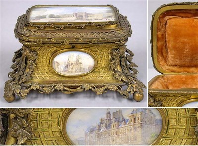 Lot 384 - Grand Tour Gilt-Metal Casket Set with five...