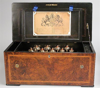 Lot 717 - Swiss Cylinder Music Box Having eight airs and...