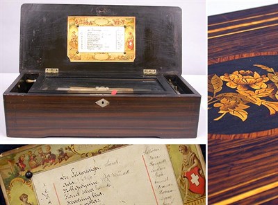 Lot 727 - Swiss Cylinder Music Box Having ten airs,...