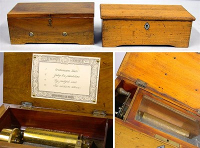 Lot 726 - Two Swiss Music Boxes One having four airs,...