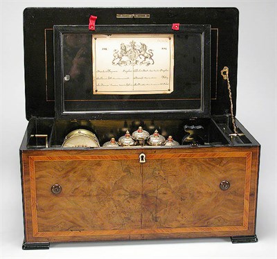 Lot 719 - Swiss Cylinder Music Box Having six airs, five...