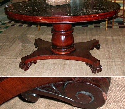 Lot 439 - Victorian Style Leather Inset Mahogany Center...