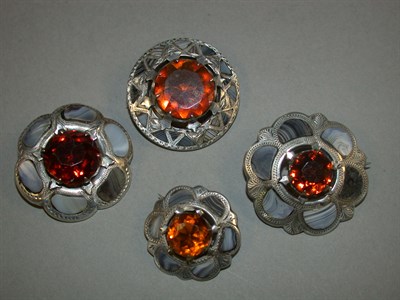 Lot 73 - Four Scottish Agate Pins