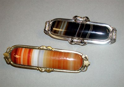 Lot 45 - Two Agate Bar Pins