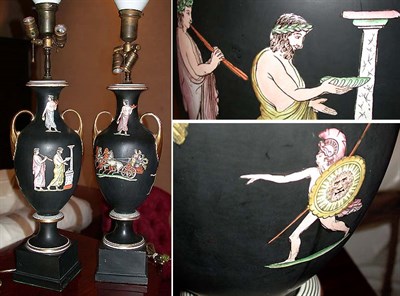 Lot 502 - Pair of French Porcelain Lamps