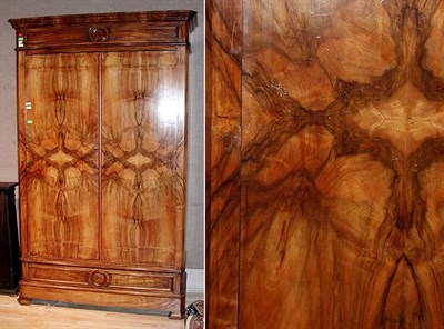 Lot 301 - Biedermeier Style Walnut Armoire