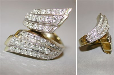 Lot 304 - Diamond Crossover Ring
