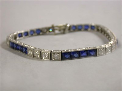 Lot 373 - Diamond and Synthetic Sapphire Straight Line...