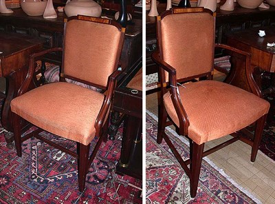 Lot 389 - Pair of Regency Style Mahogany Armchairs