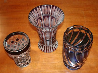 Lot 220 - Group of Three Cut Glass Vases