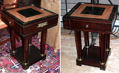 Lot 250 - Pair of Empire Style Marble Top Mahogany Side...