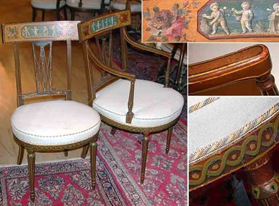 Lot 452 - Set of Six Regency Style Painted Dining Chairs...