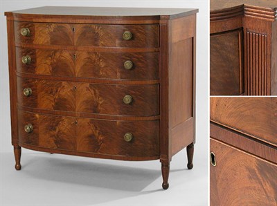 Lot 108 - Federal Mahogany Bow Front Chest of Drawers...