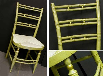 Lot 180 - Set of Four Painted Fancy Chairs Each faux...