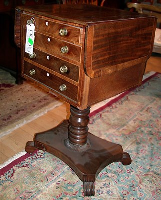 Lot 232 - Federal Inlaid Mahogany Drop-Leaf Work Table