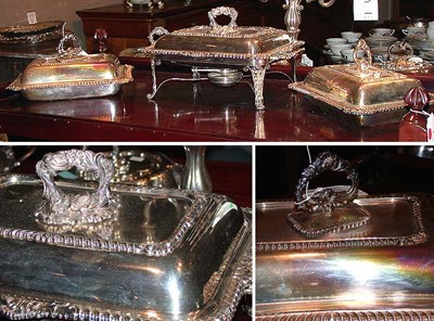 Lot 294 - Group of Three Silver Plated Covered Serving...