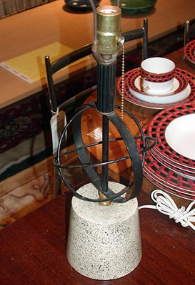Lot 129 - Pair of Pottery and Metal Lamps
