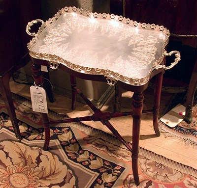 Lot 345 - Two Georgian Style Mahogany and Silver Plated...