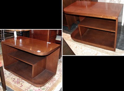 Lot 130 - Pair of Walnut Shelved Side Tables