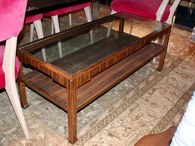 Lot 136 - Glass Inset Rosewood Low Table