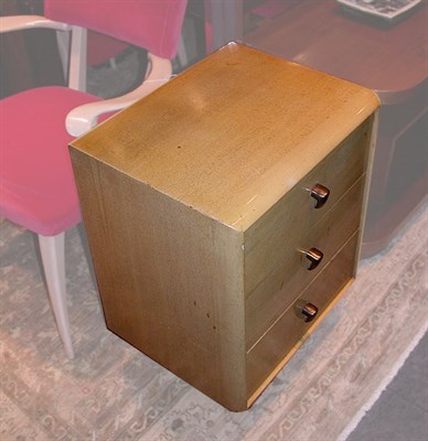 Lot 145 - Pair of Stained Wood Three-Drawer Side Cabinets