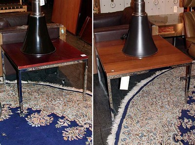Lot 153 - Pair of Wood and Chrome Low Tables...