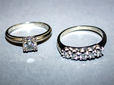 Lot 131 - Diamond Engagement Ring and Wedding Band The...