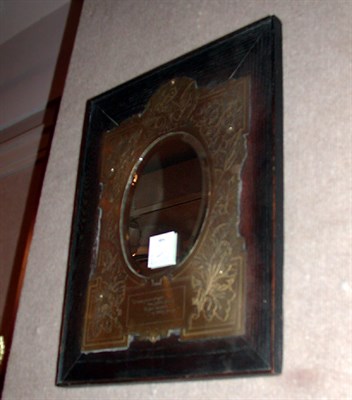 Lot 404 - Arts and Crafts Brass and Oak Mirror
