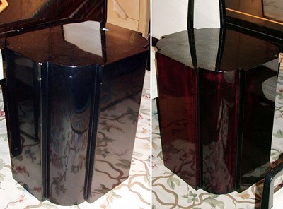 Lot 168 - Set of Three Black Lacquered Pedestals
