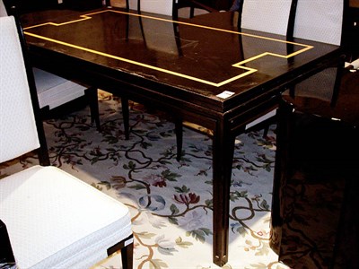 Lot 176 - Black Lacquered Extension Dining Table...