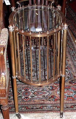 Lot 443 - Brass and Glass Tea Cart